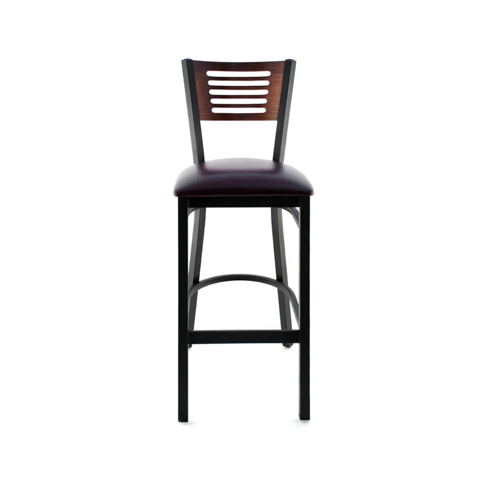 Interchangeable Back Bar Stool in Metal with 5 Slats