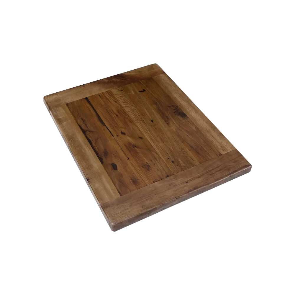 Reclaimed Plank Table Top in Wood with Beadboard Ends