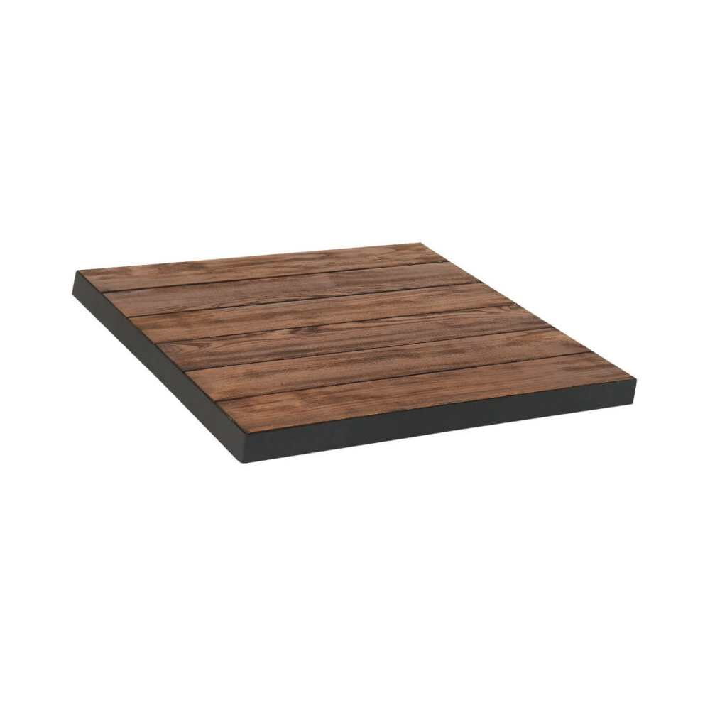 Outdoor Teak Wood Table Top with Metal Edge