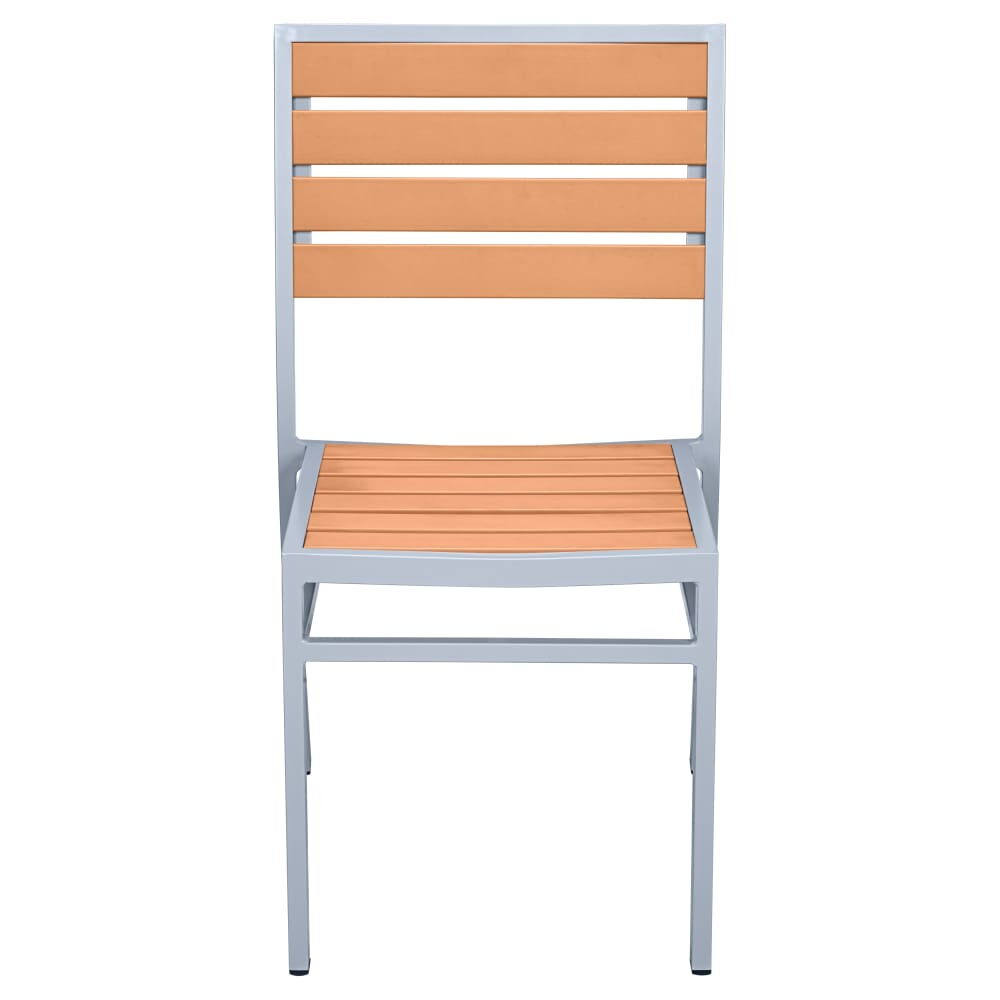 Gray Finish Chair with Faux Teak for Patio