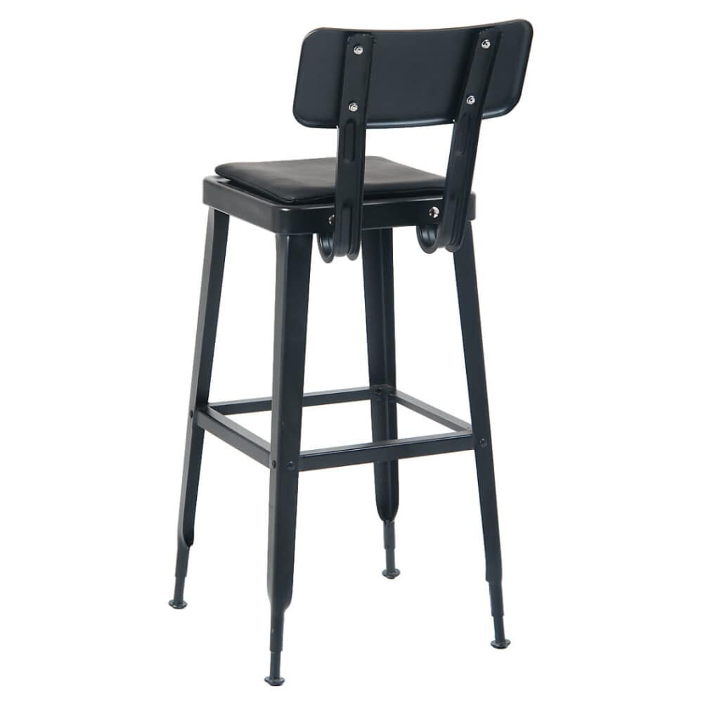 Laurie Bistro-Style Bar Stool in Metal with Black Finish