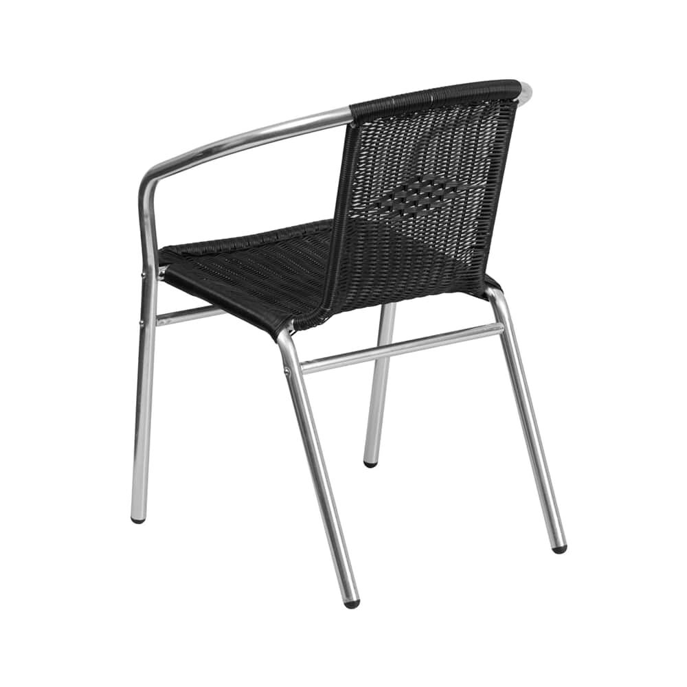 Aluminum Patio Chair with Black Rattan