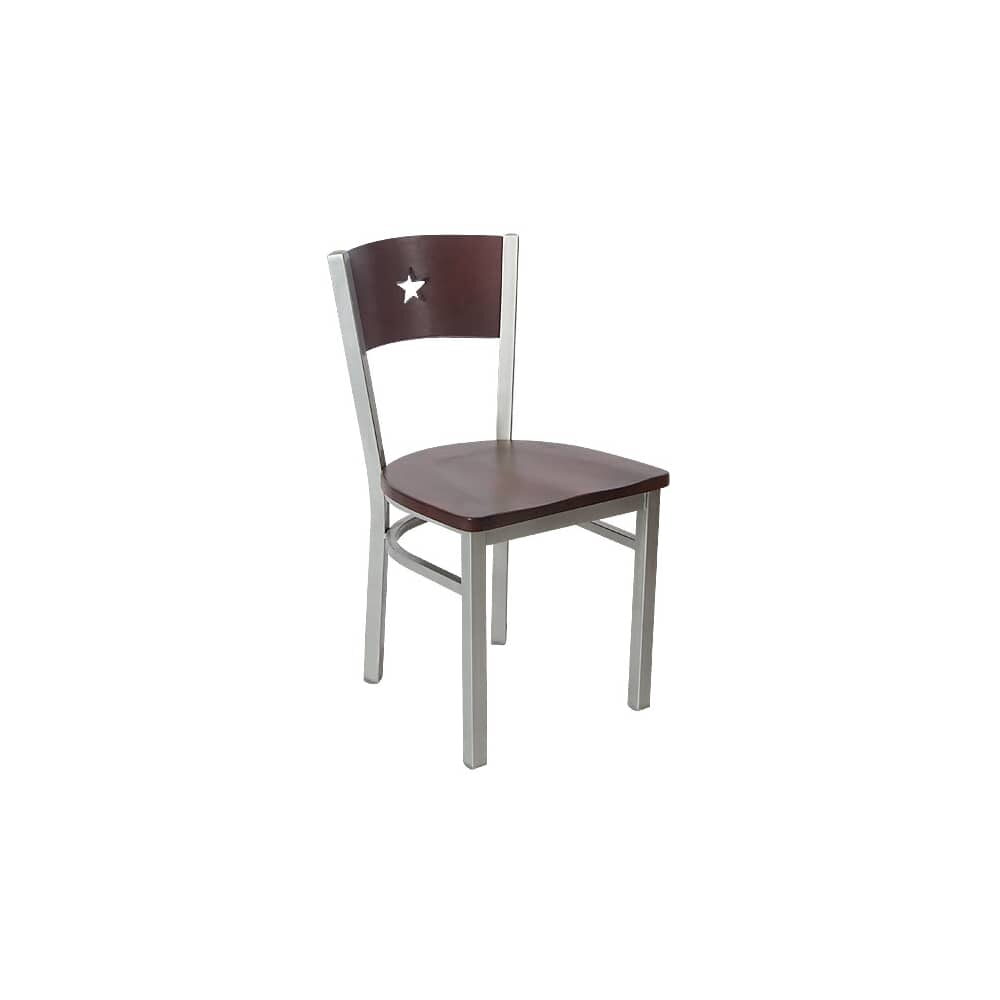 Gray Finish Chair in Metal with Interchangeable Star Back