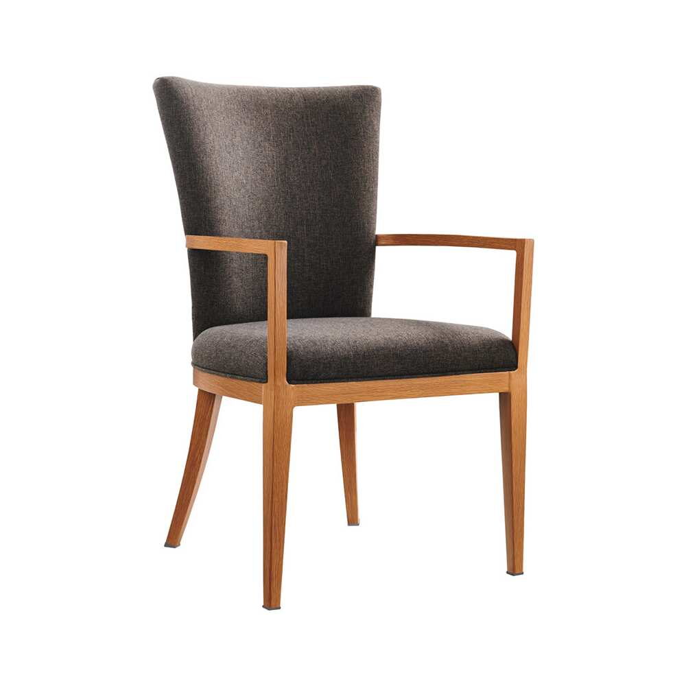 Sereno Upholstered Armchair in Wood Grain Aluminum