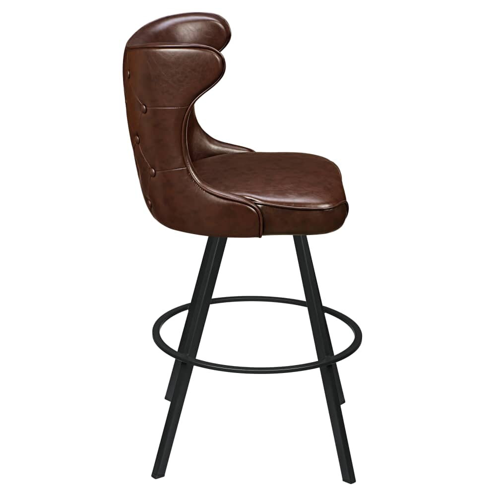 Darlo Bucket Swivel Bar Stool in Metal with Circular Frame