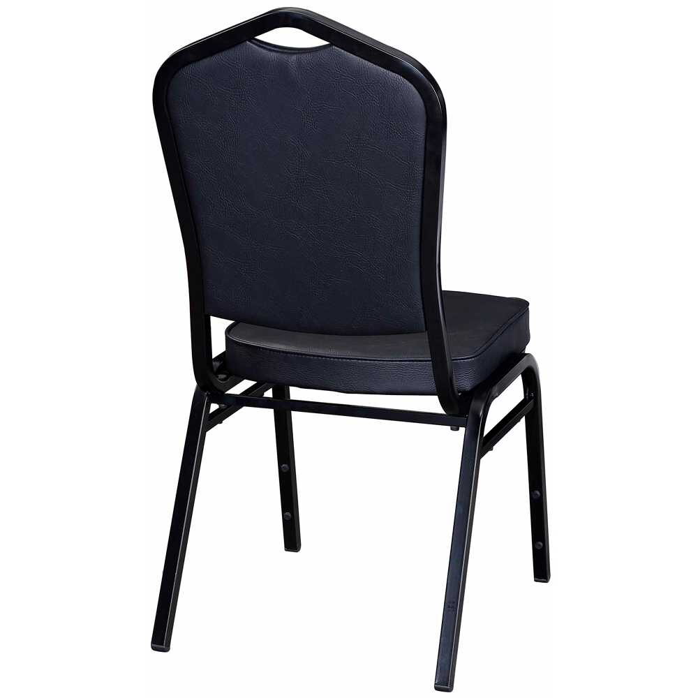 Banquet Stack Chair in Black Vinyl with Black Frame Finish