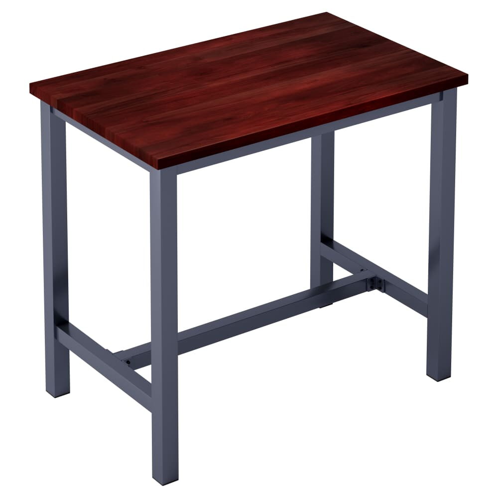 Ottis Solid Wood Bar-Height Table Set in Dark Gray Finish