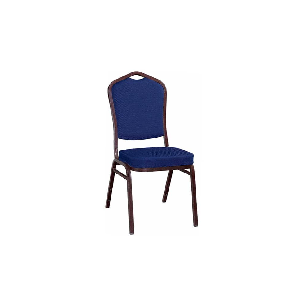 Stack Chair in Metal and Copper Vein Frame with Blue 2024 Fabric