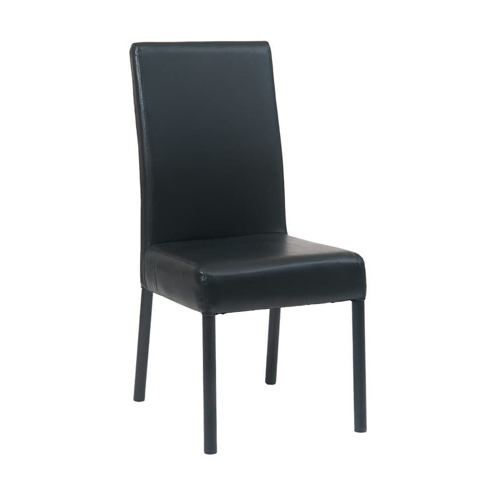 Parsons Metal Lounge Chair with Black Vinyl in Black Finish