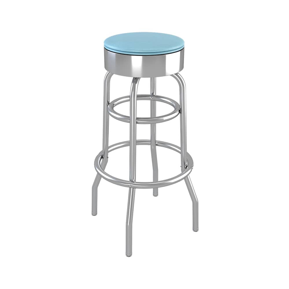 Williston Backless Diner Bar Stool in Chrome with Swivel