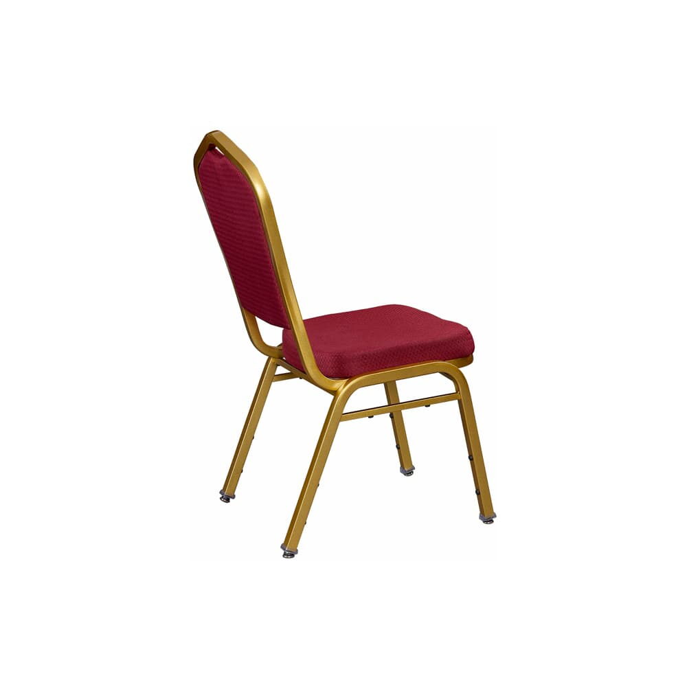 Stack Chair in Metal and Sun Gold Frame with Red 2001 Fabric