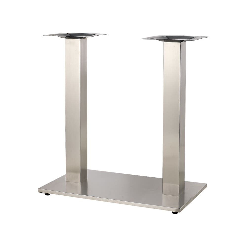 Silver Square Table Base in Stainless Steel with Standard Height