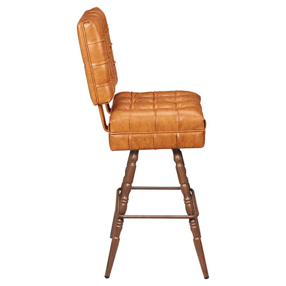 Trionfo Tufted Bar Stool with Bucket Seat and Vintage Frame