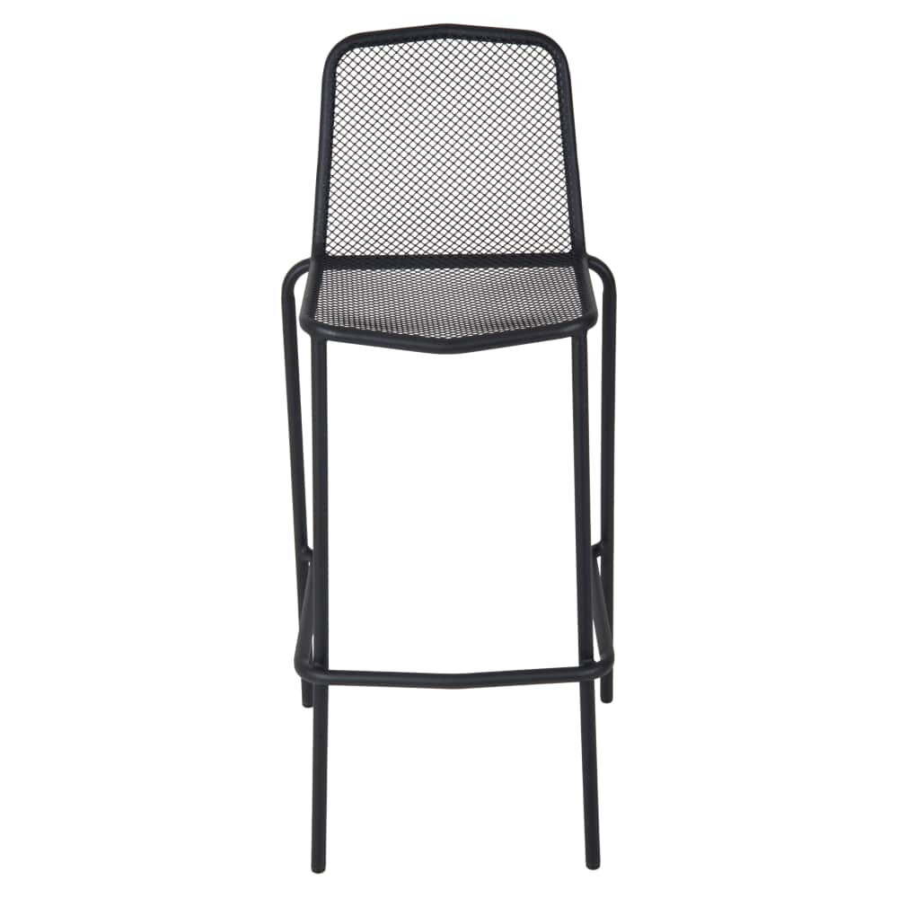 European-Style Patio Bar Stool in Micro-Mesh Metal