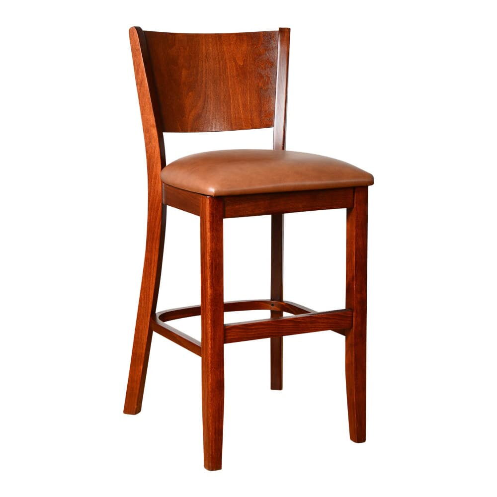 Tiffany Counter Stool in Wood with Curved Back