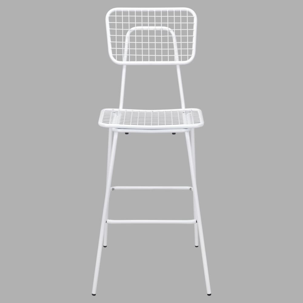 Ollie Bar Stool in White for Outdoor Patio