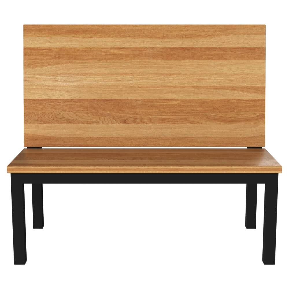 Ottis Booth in Metal with Solid Wood Back
