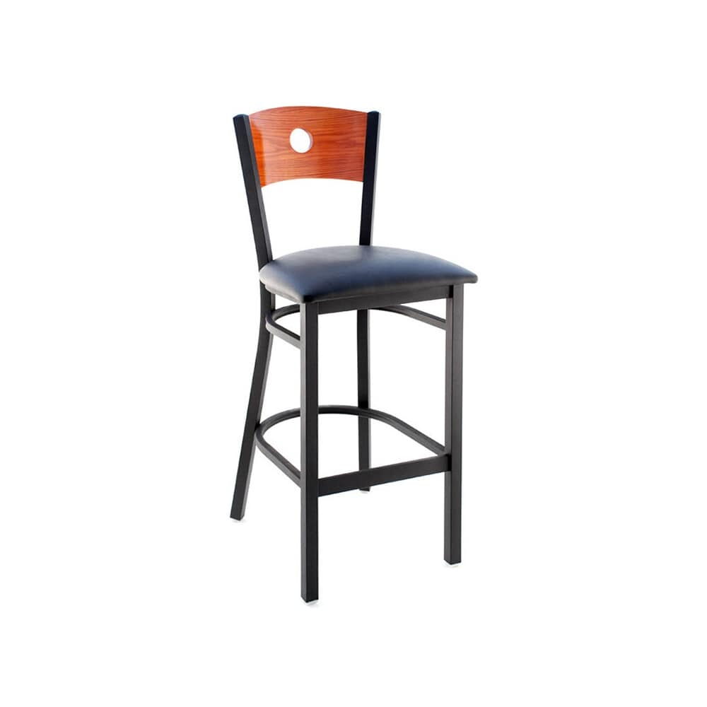 Circled Back Bar Stool in Metal with Interchangeable Back