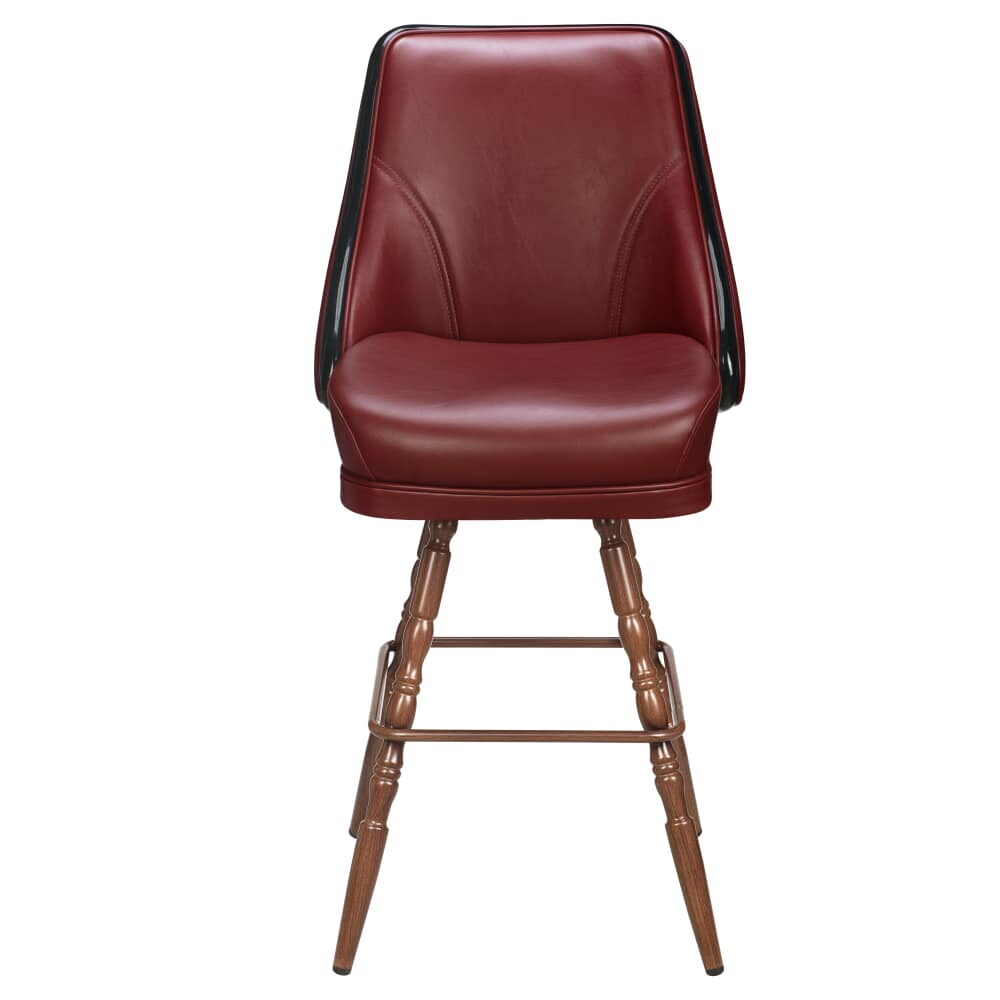Regina Casino Bucket Bar Stool in Metal with Vintage Frame
