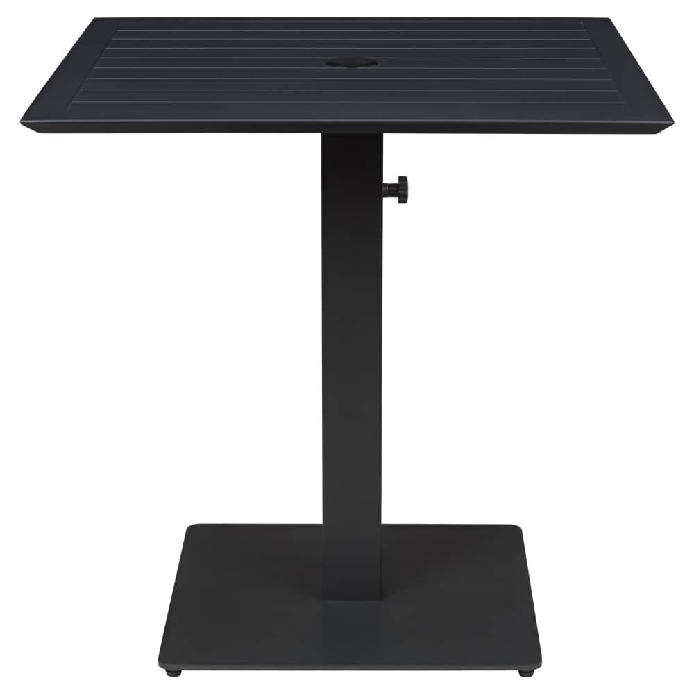 Ella Aluminum Table Set with Umbrella Base in Black