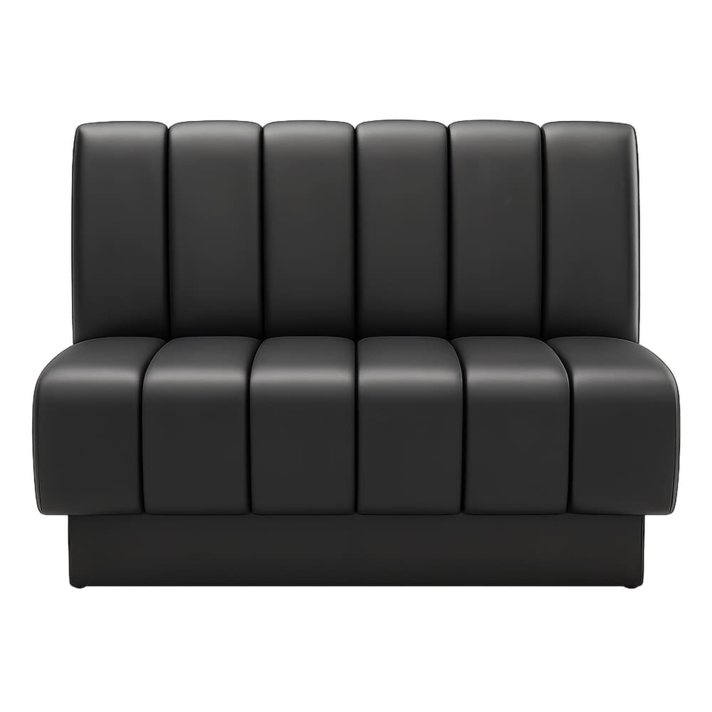 6-Channel Booth, Custom with Pullover Back and Channeled Jumbo Seat