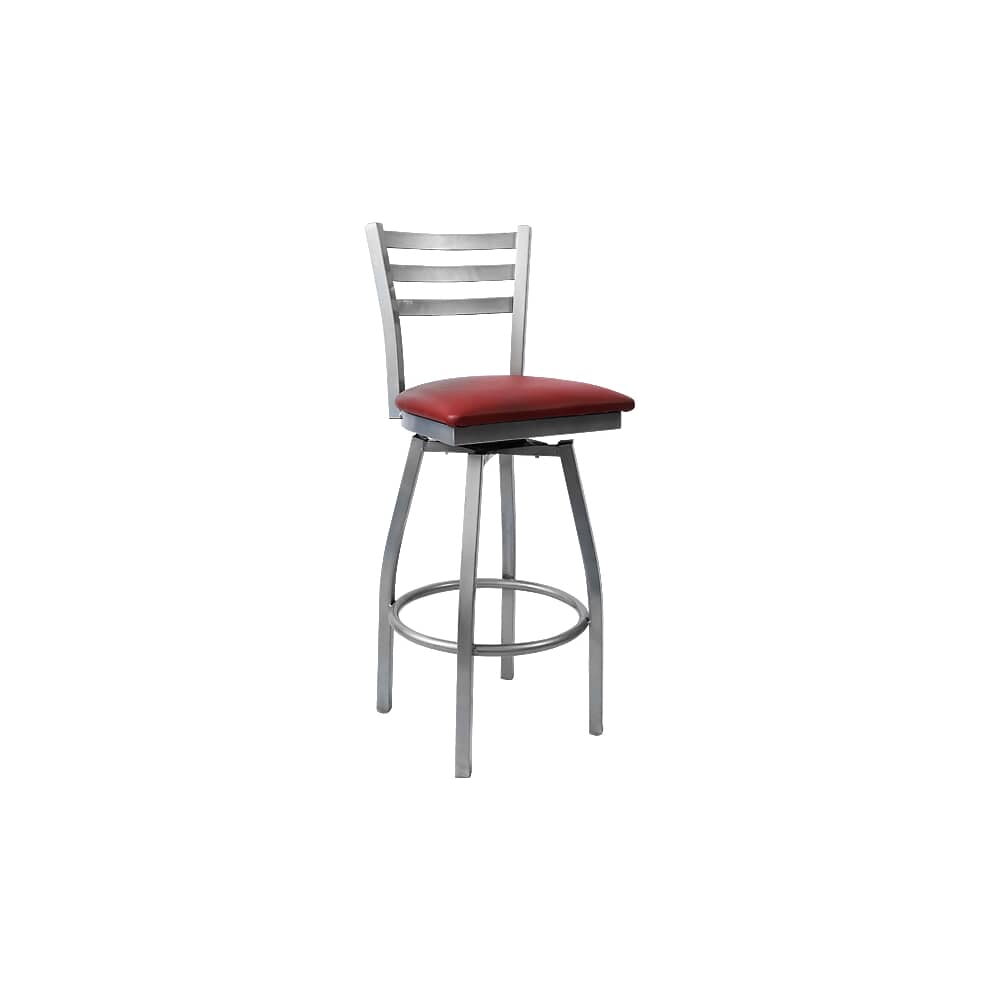 Ladder-Back Swivel Bar Stool in Metal with 3 Slat