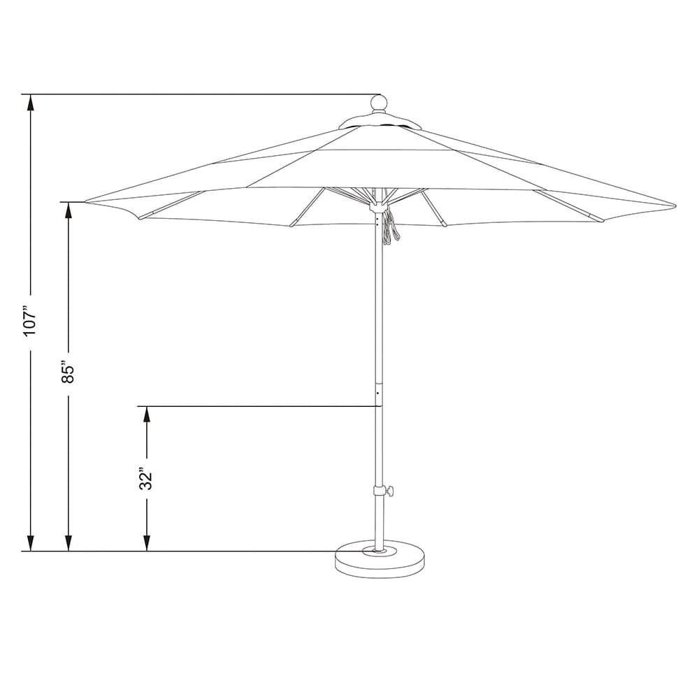 Casey Umbrella with Aluminum Pole, 11 Ft