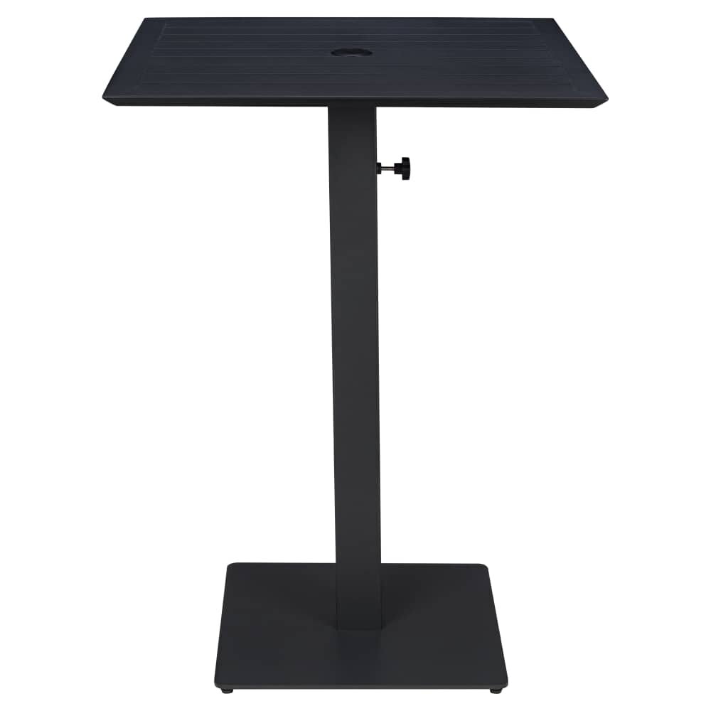 Ella Aluminum Bar Table Set with Umbrella Base in Black
