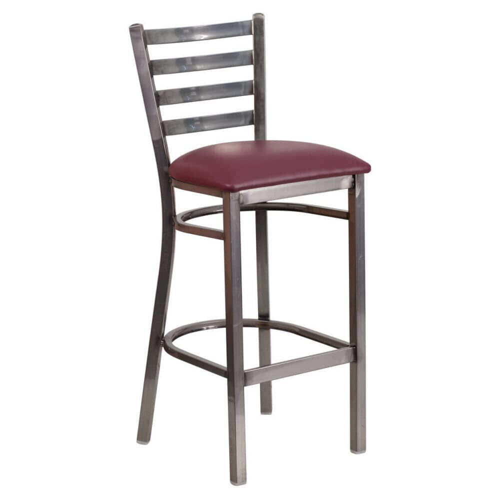 Clear Coat Ladder Bar Stool in Metal
