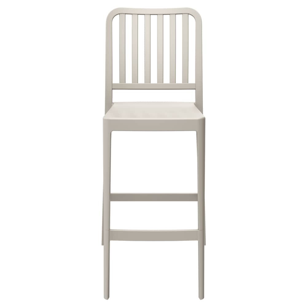 Miles Slat-Back Bar Stool in Outdoor Resin