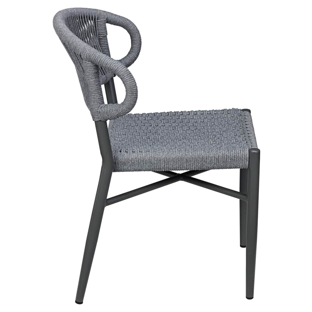 Marina Chair for Outdoor in Aluminum with Slate Gray Rope
