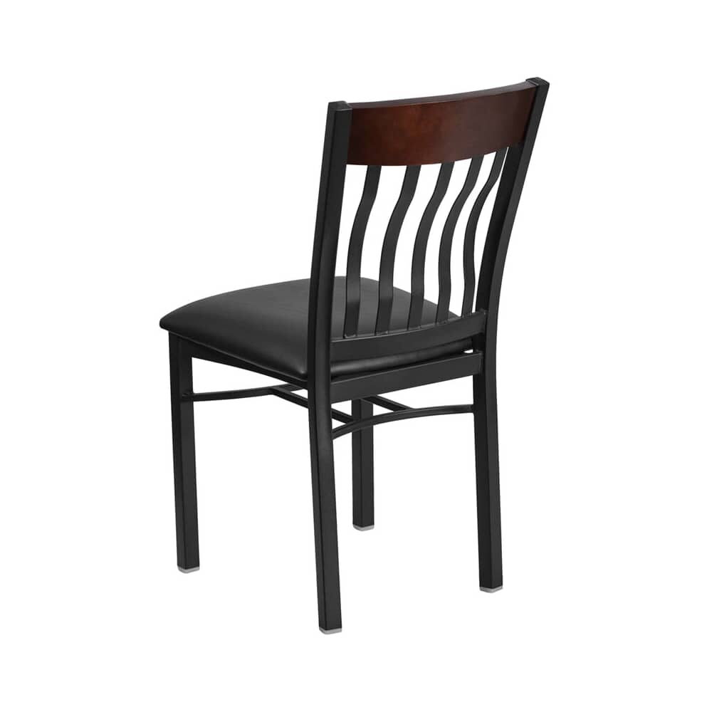 Schoolhouse Chair in Metal with Wood Back
