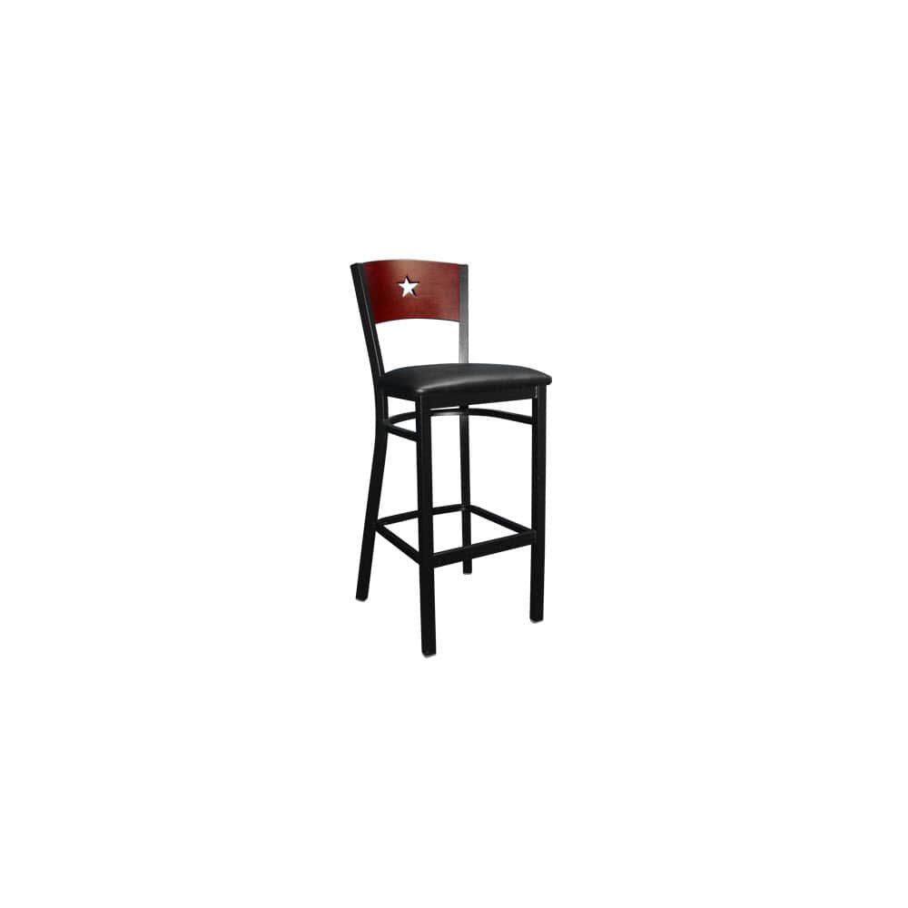 Star Back Bar Stool in Metal with Interchangeable Back