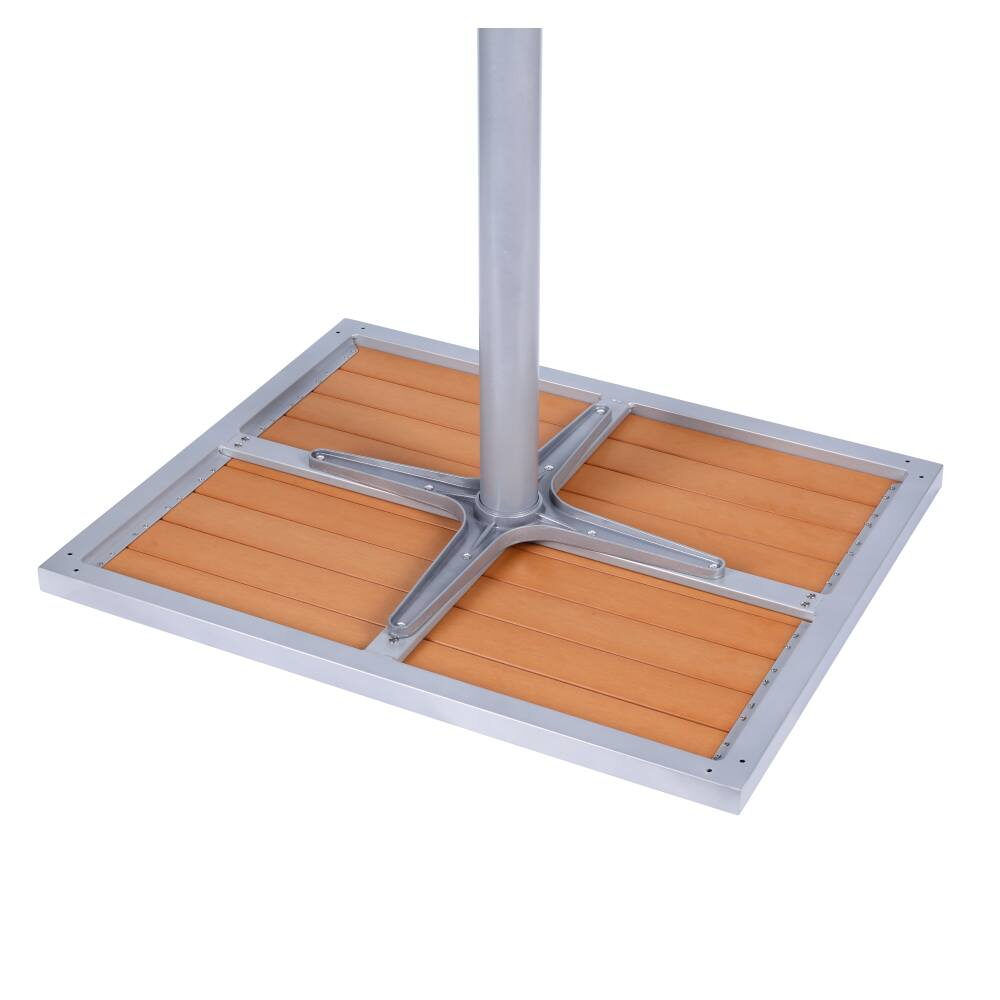 Aluminum Patio Table in Bar Height with Faux Teak Top