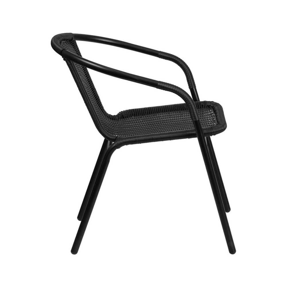 Black Outdoor Chair in Rattan