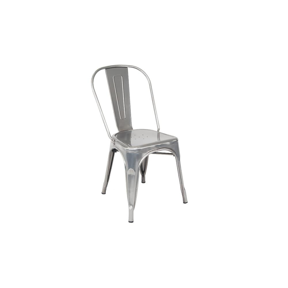 Bistro-Style Chair in Metal with Clear Finish