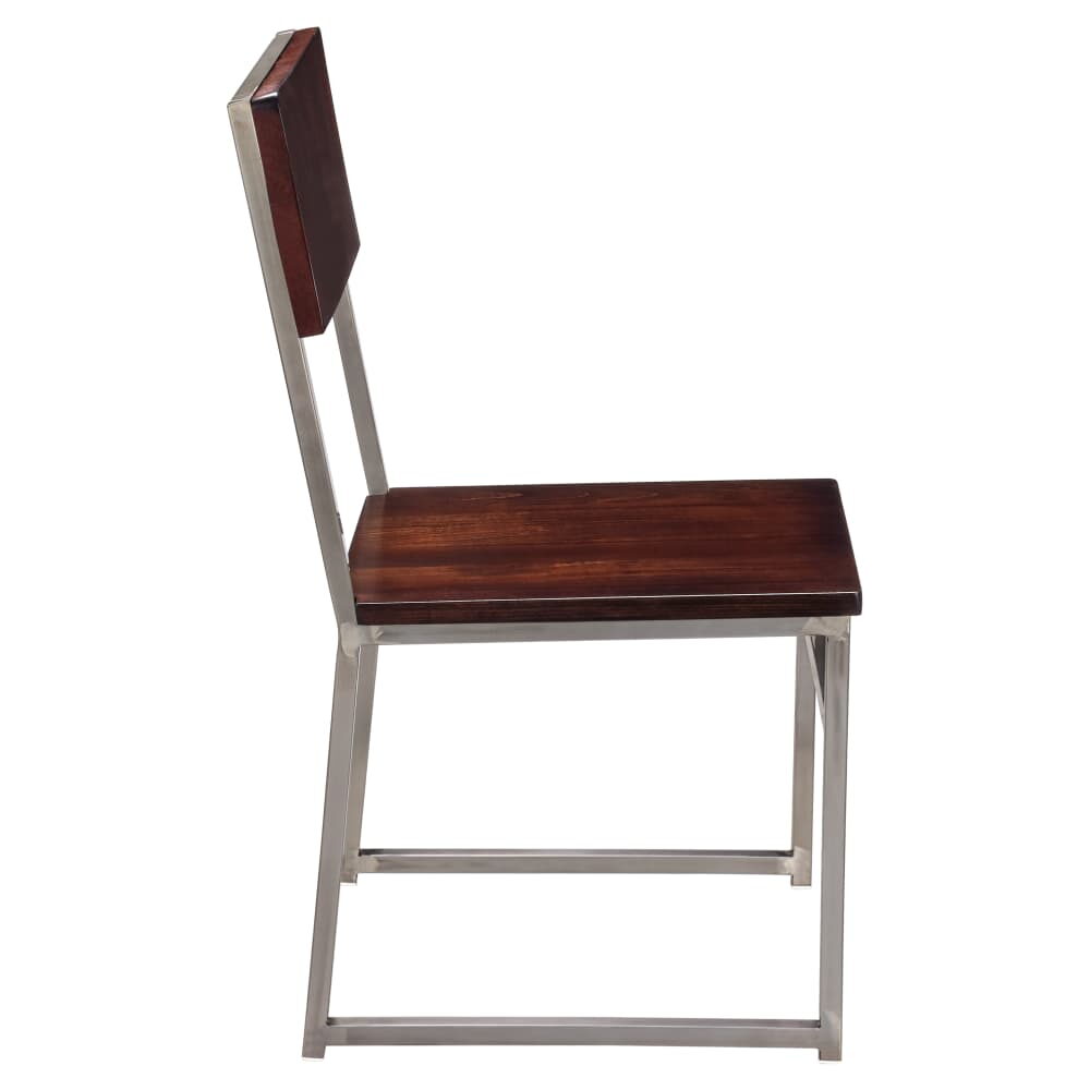 Indy Clear Coat Finish Metal Chair with Wood Back
