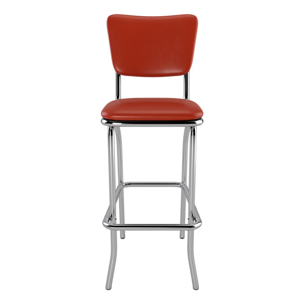 Retro-Style Diner Bar Stool in Chrome