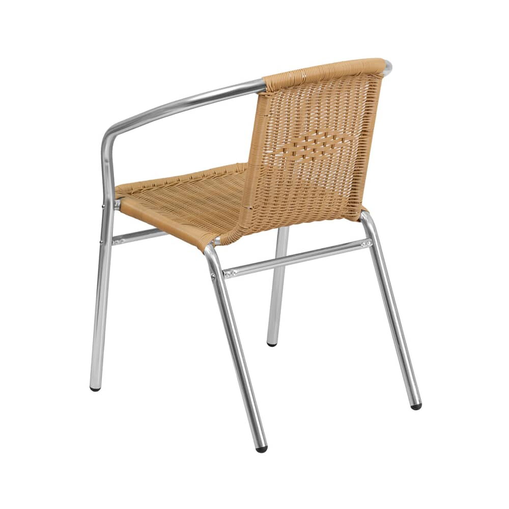 Aluminum Patio Chair with Natural Rattan