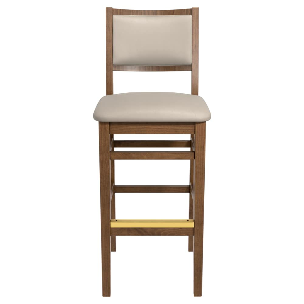 Stella Bar Stool in Wood with Padded Back