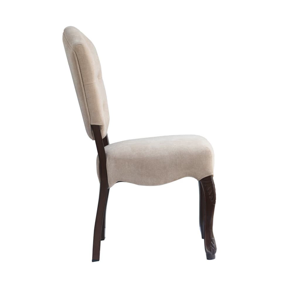Lucy Dining Chair in Aluminum with Button-Tufted Back
