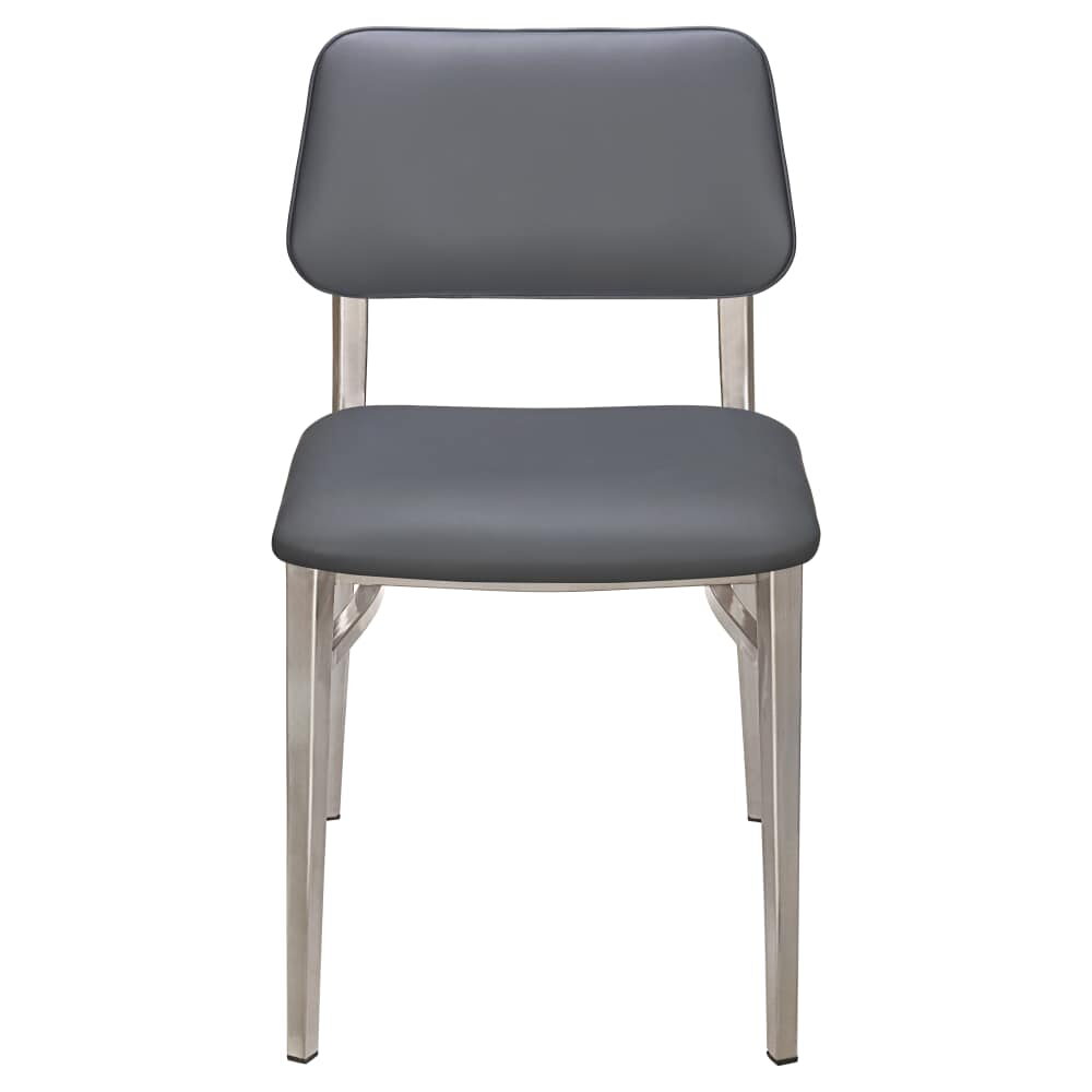 Luca Padded Back Chair in Metal with Clear Coat Finish