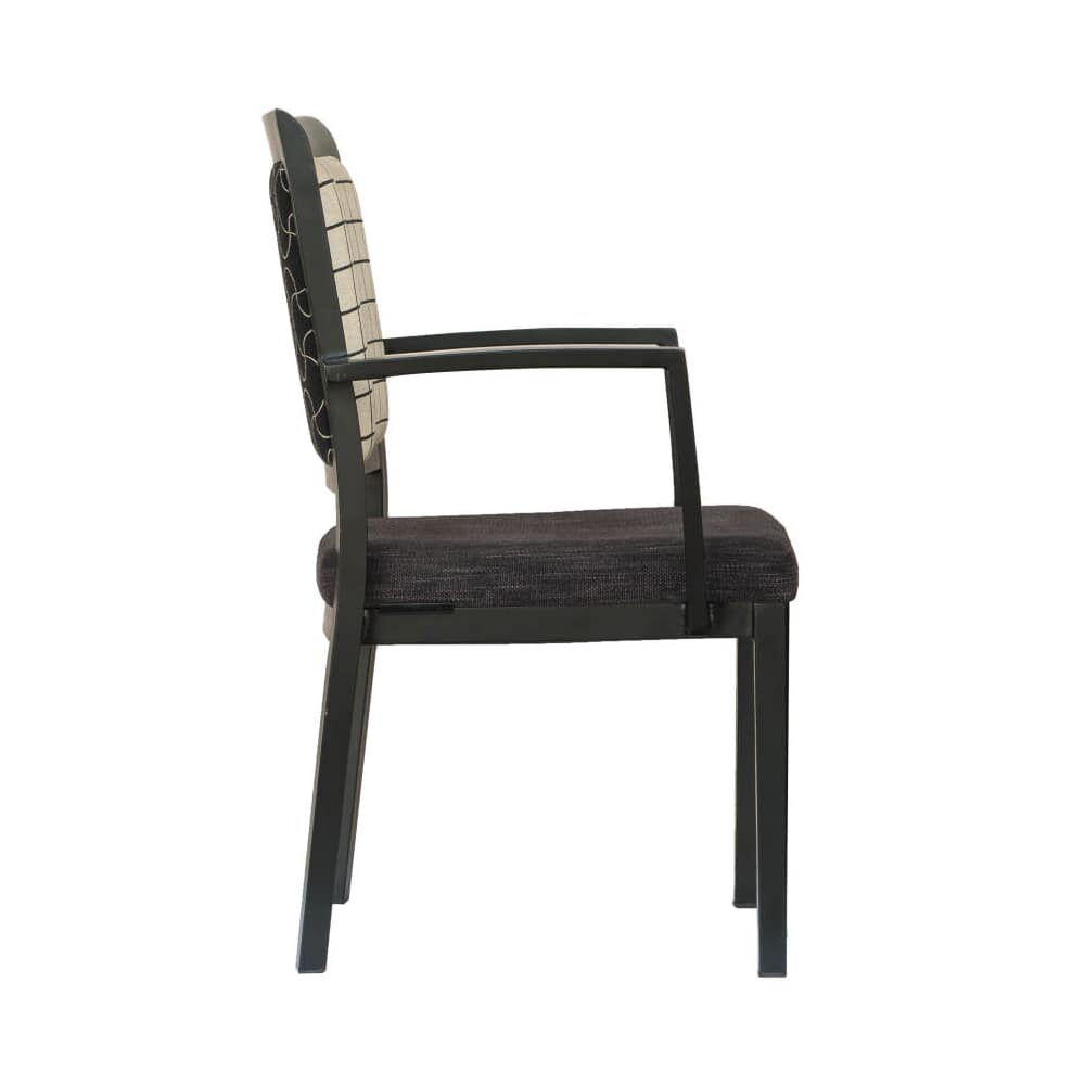 Gifford Wood Grain Armchair in Aluminum