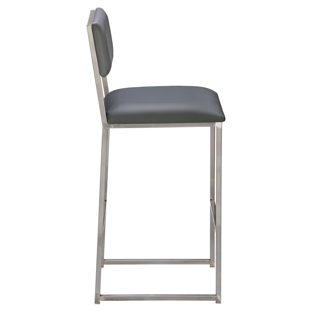 Indy Padded Back Bar Stool in Metal with Clear Coat Finish