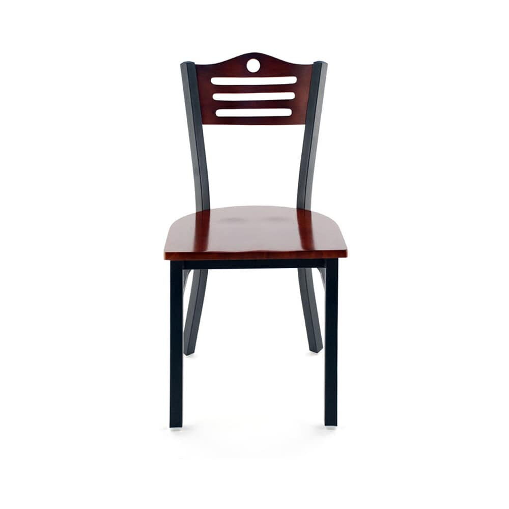 Circle Back Chair in Metal with Slats