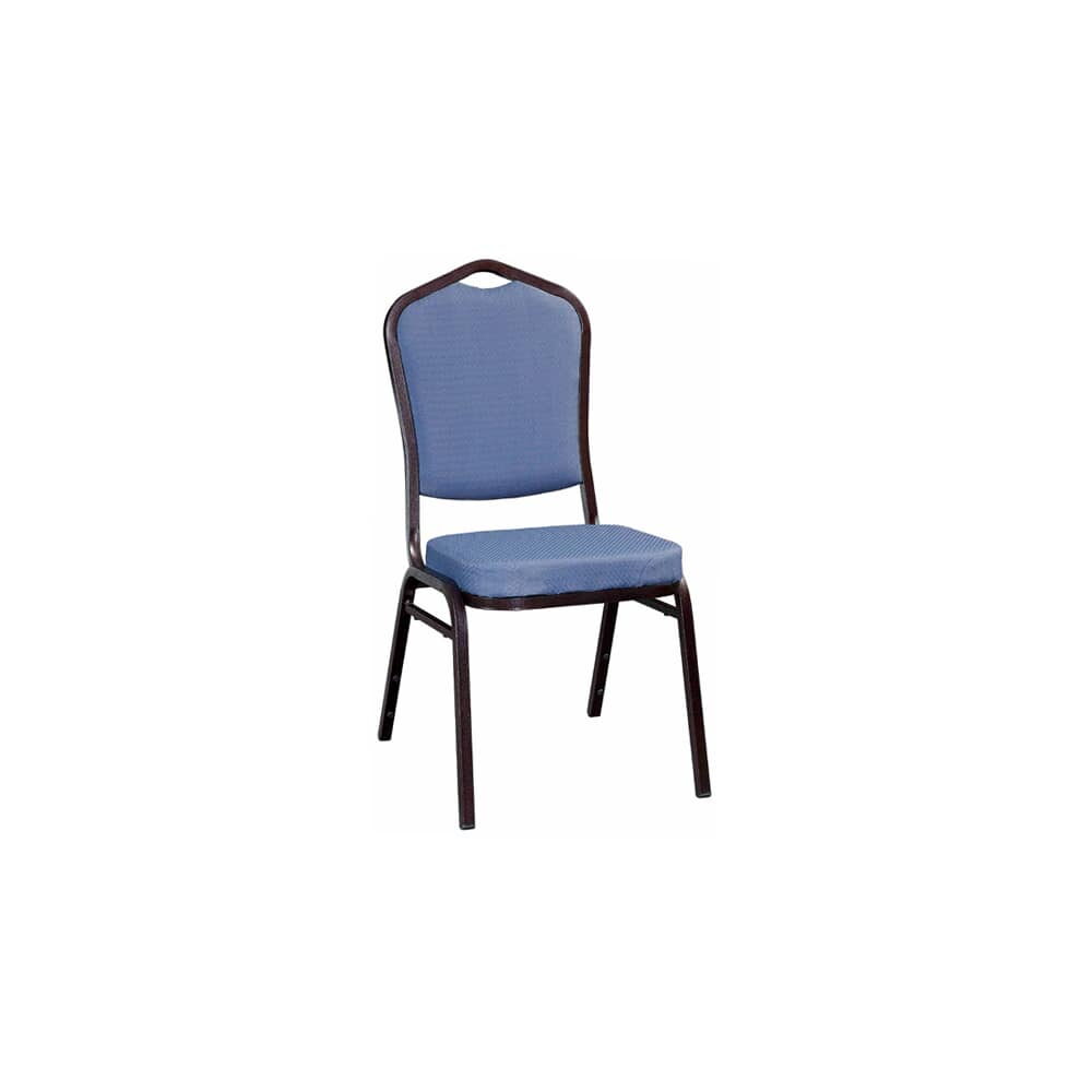 Stack Chair in Metal and Copper Vein Frame with Blue 2011 Fabric