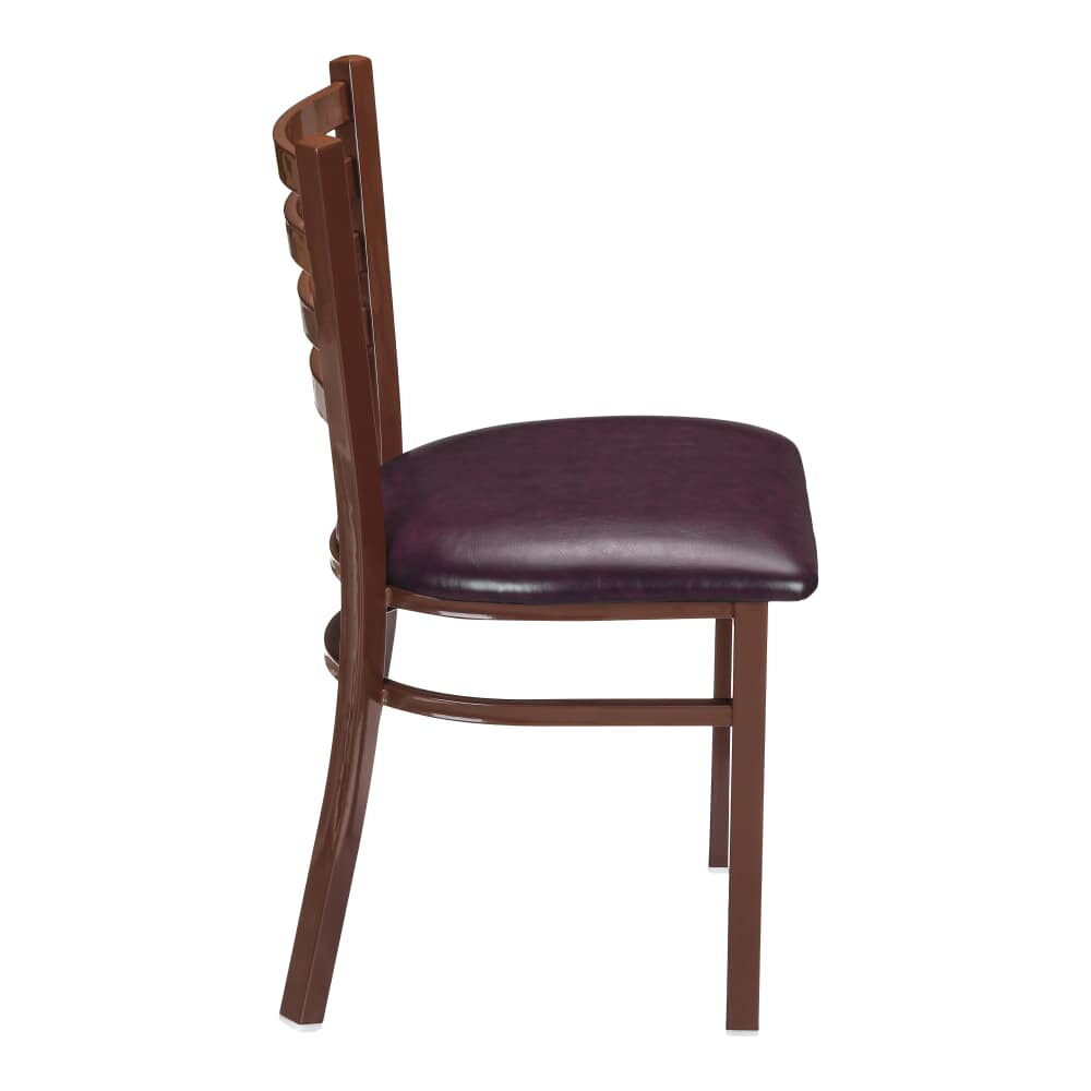 Ladder-Back Chair in Metal with Brown Finish