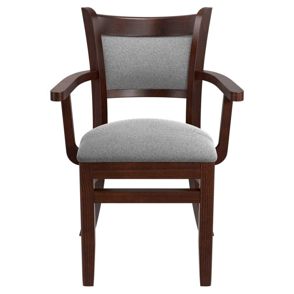 Padded Back Chair in Wood with Arms