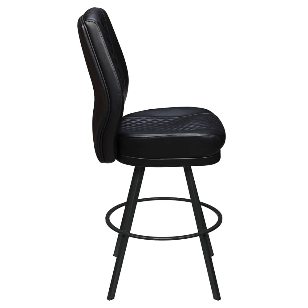 Tesoro Diamond-Back Bar Stool with Bucket Seat and Circular Frame