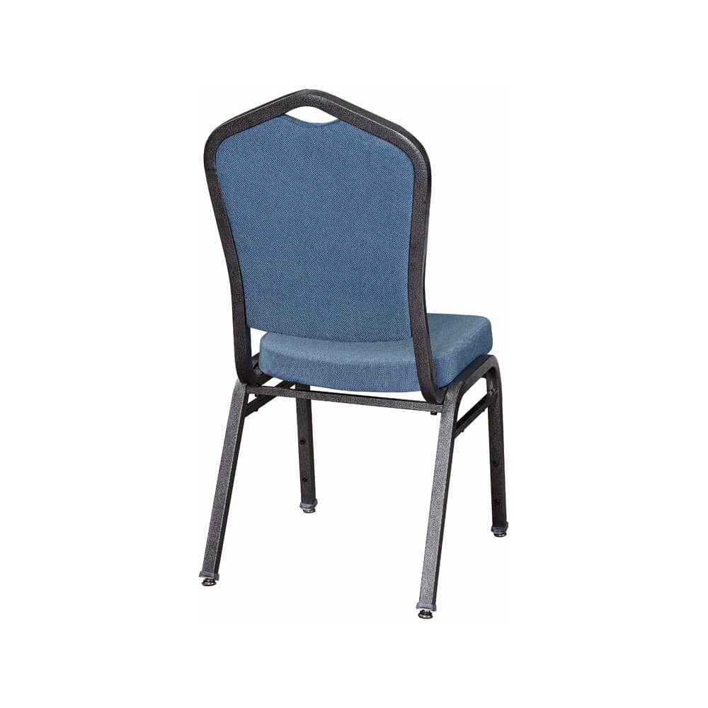 Stack Chair in Metal and Silver Vein Frame with Blue 2162 Fabric